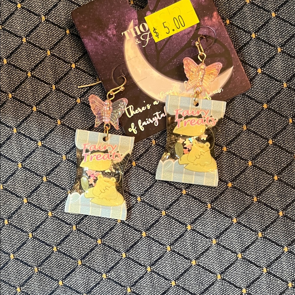 Whimsical Butterfly Earrings in Pink and Gold